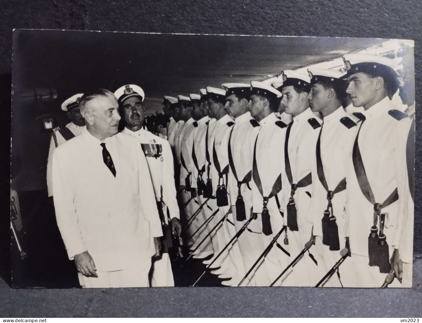 1957 Photo PUERTARENAS Costa Rica Visit Of The Italian Ambassador On Board The Cruiser Montecuccoli - Océanie