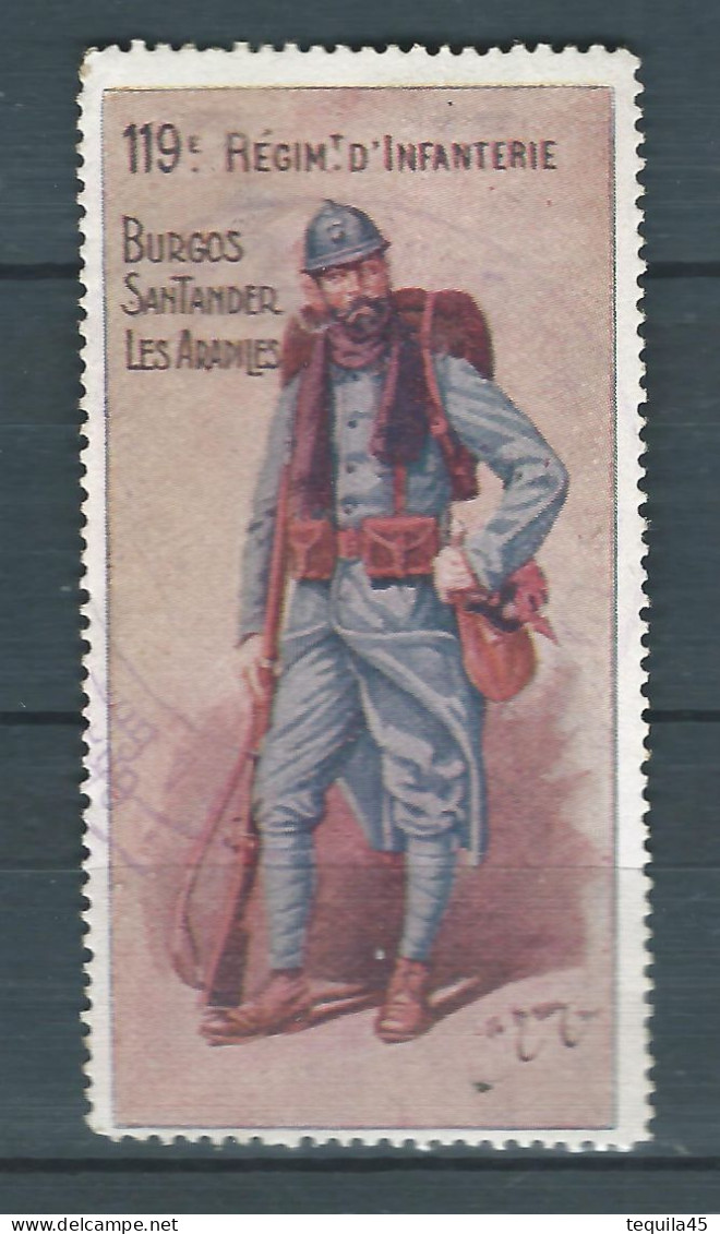 Vignette DELANDRE - France - 119 éme Régiment Infanterie - 1914 -18 WWI WW1 Poster Stamp - Erinnophilie