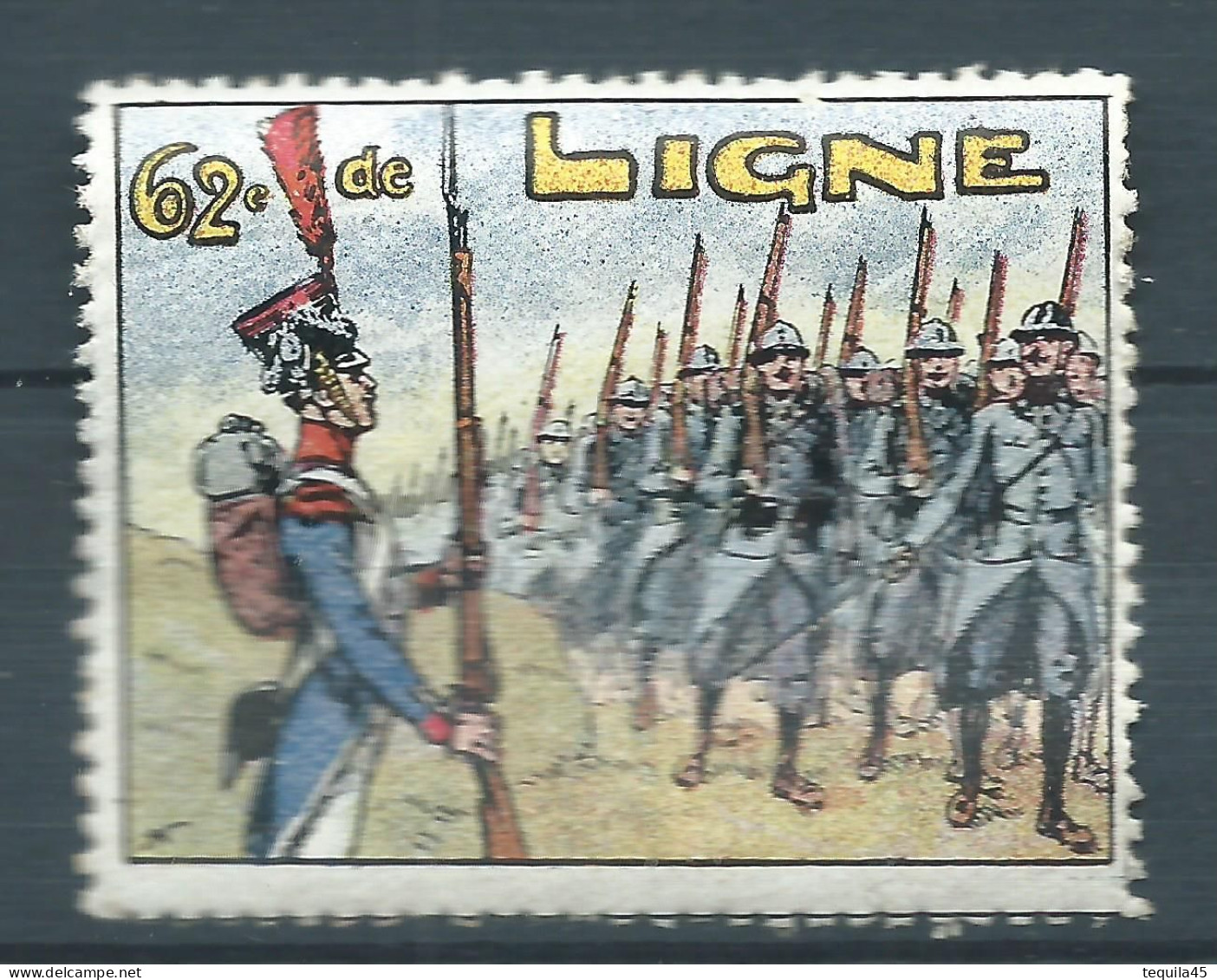 Vignette DELANDRE - France - 62 éme Régiment Infanterie - 1914 -18 WWI WW1 Poster Stamp - Erinnophilie