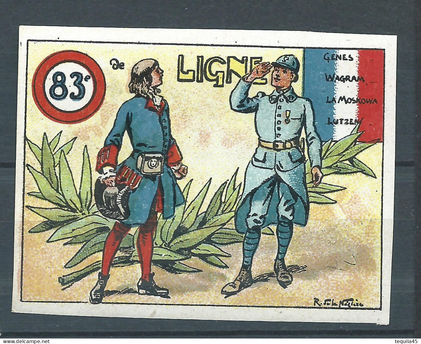 Vignette DELANDRE - France - 83 éme Régiment Infanterie - 1914 -18 WWI WW1 Poster Stamp - Erinnophilie