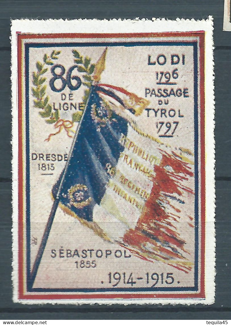 Vignette DELANDRE - France - 86 éme Régiment Infanterie - 1914 -18 WWI WW1 Poster Stamp - Erinnophilie