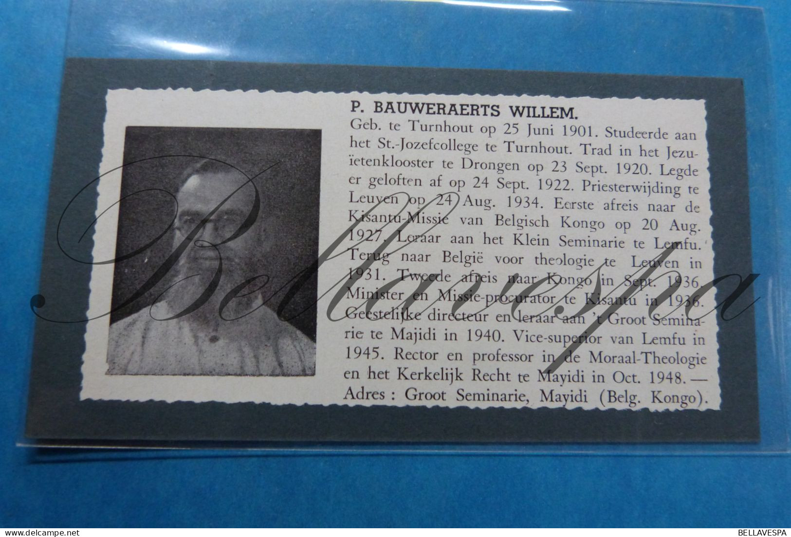 BAUWEREARTS W. Turnhout 1901 Kisantu Missie Belgisch-Congo-Belge LEMFU KISANTU MAJIDA Groot Seminarie Mayidi - Non Classés