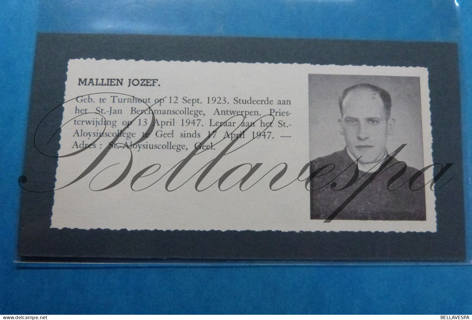 MALLIEN Jozef Turnhout 1923 Leraar St Aloysiuscollege Geel. - Non Classés