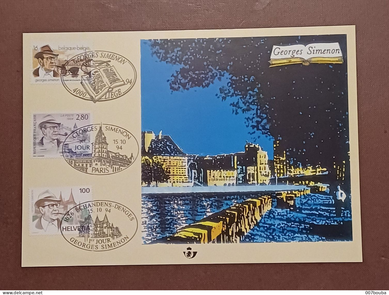 CARTE SOUVENIR 2579HK / GEORGES SIMENON - Cartoline Commemorative - Emissioni Congiunte [HK]