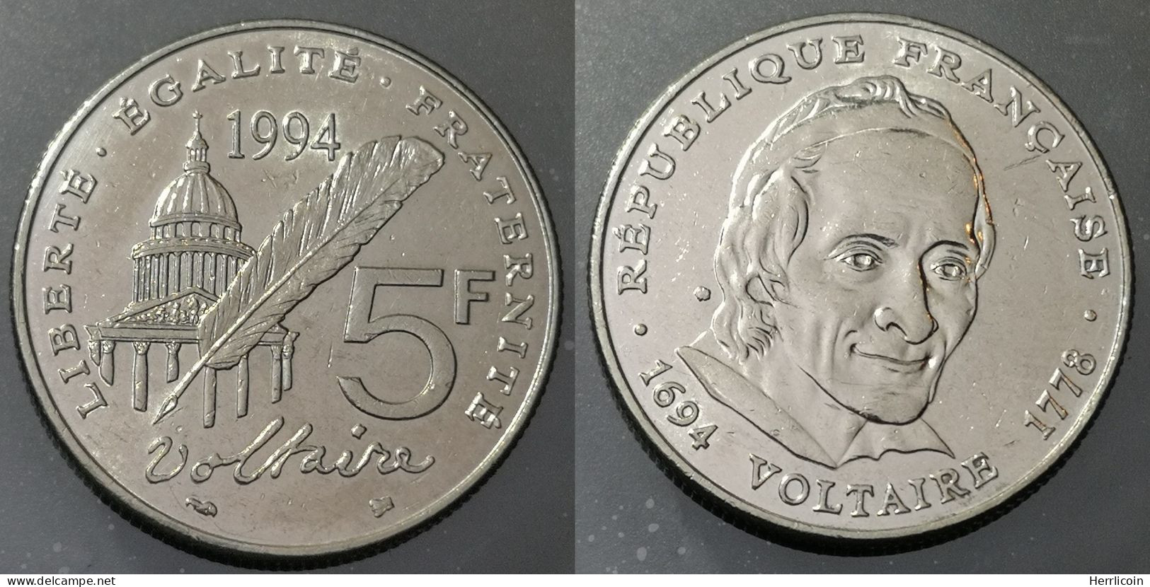 Monnaie France - 1994 - 5 Francs Voltaire - Commémoratives