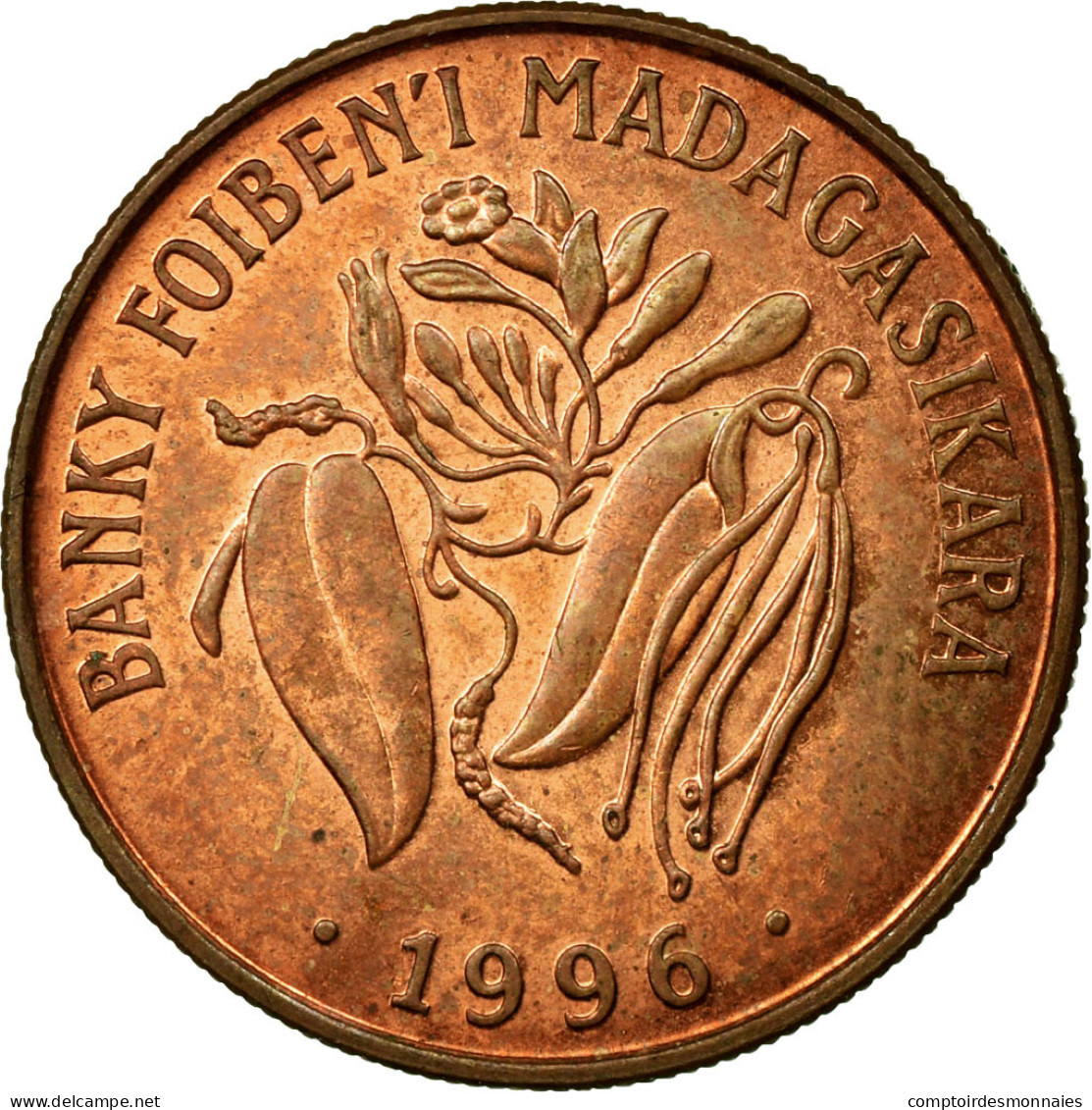Monnaie, Madagascar, 10 Francs, 2 Ariary, 1996, TTB, Copper Plated Steel, KM:22 - Madagascar