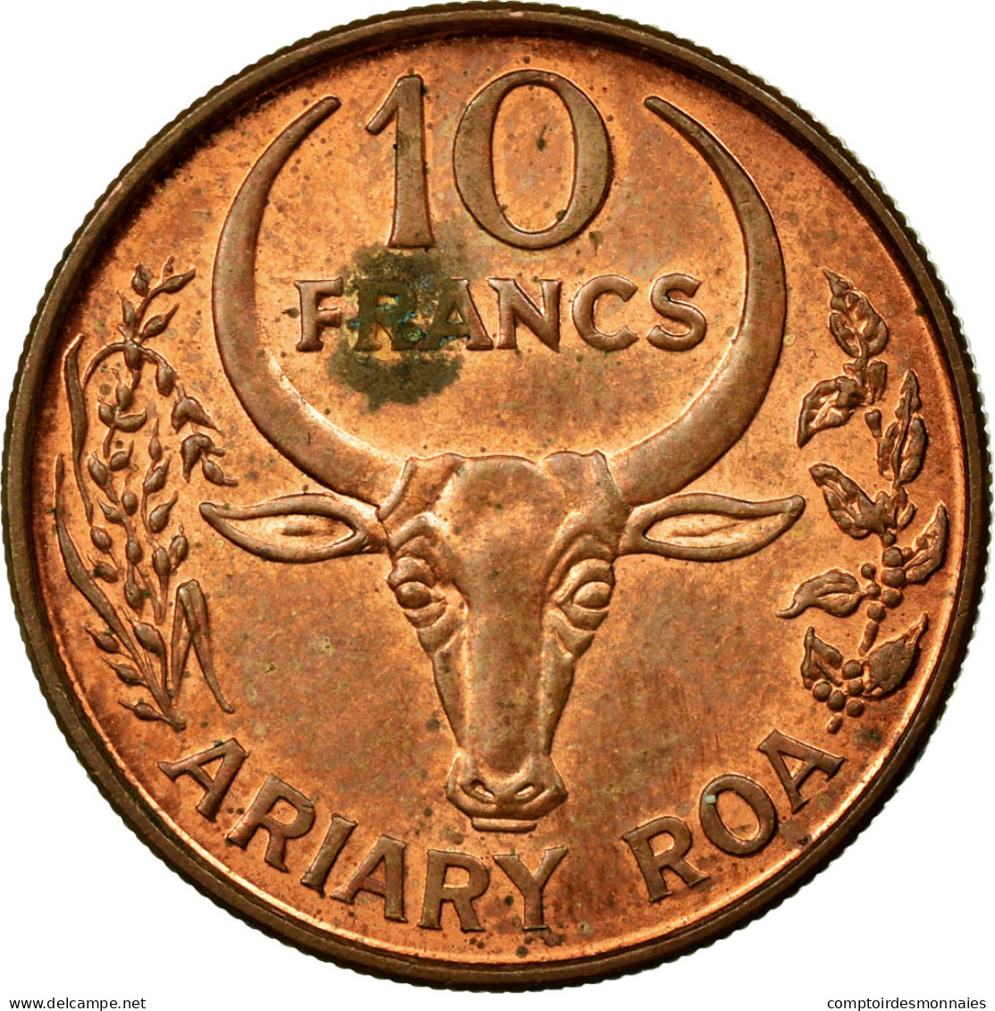Monnaie, Madagascar, 10 Francs, 2 Ariary, 1996, TTB, Copper Plated Steel, KM:22 - Madagaskar