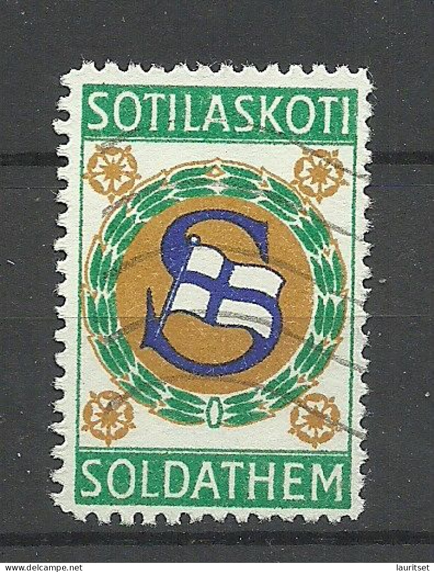 FINLAND Soldatenheim Flag Vignette Seal Stamp Siegelmarke O - Erinnophilie