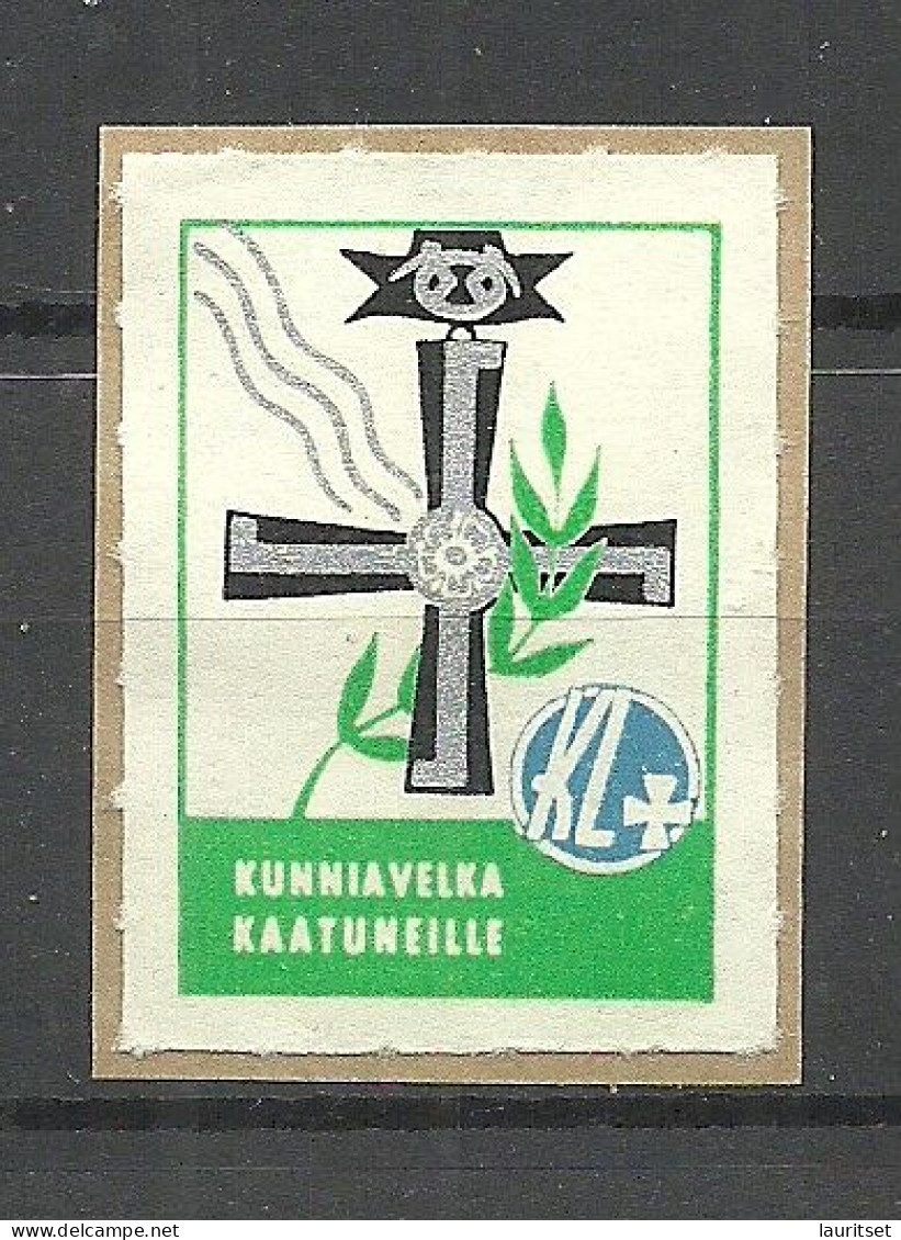 FINLAND FINNLAND Krigsgraben WWII Spendemarke Propaganda Vignette, On Piece - Erinnophilie