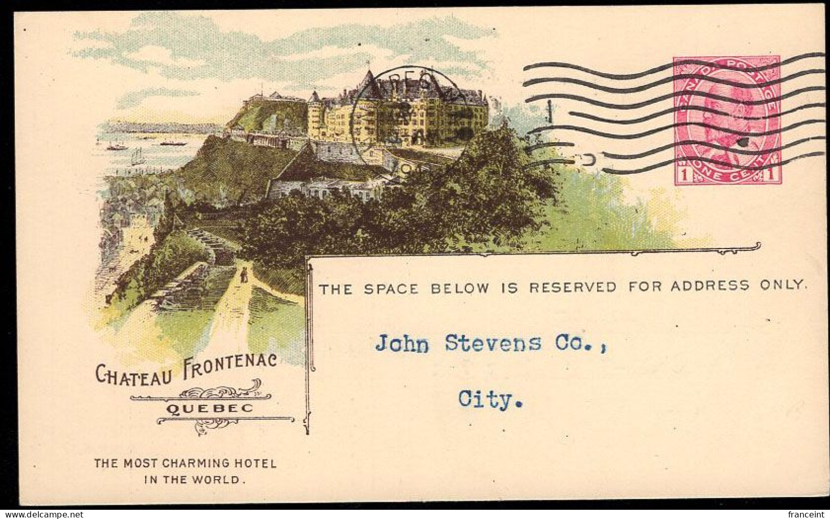 CANADA(1911) Chateau Frontenac. Butter. Postal Card With Color Illustration On Front And Railway Notice Of Shipment Of B - 1903-1954 Rois