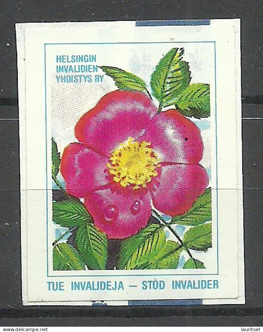 FINLAND FINNLAND Invalidenhilfe Poster Stamp Vignette (sticker/Aufkleber), On Piece Blume Flower - Erinnophilie