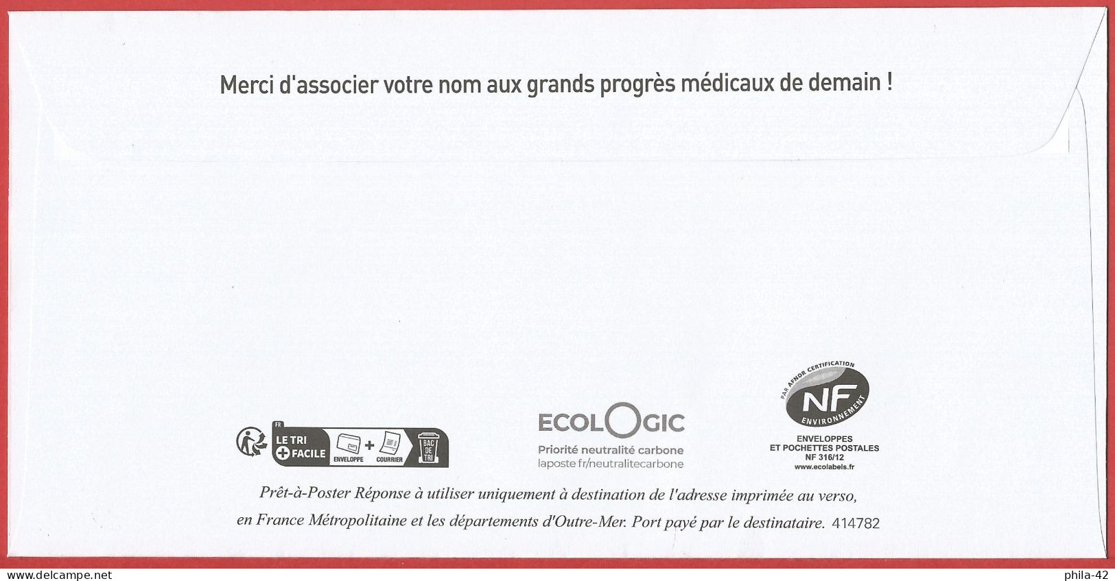 France 2023 - PAP - Marianne L'Engagée - Institut Pasteur - Prêts-à-poster:Stamped On Demand & Semi-official Overprinting (1995-...)