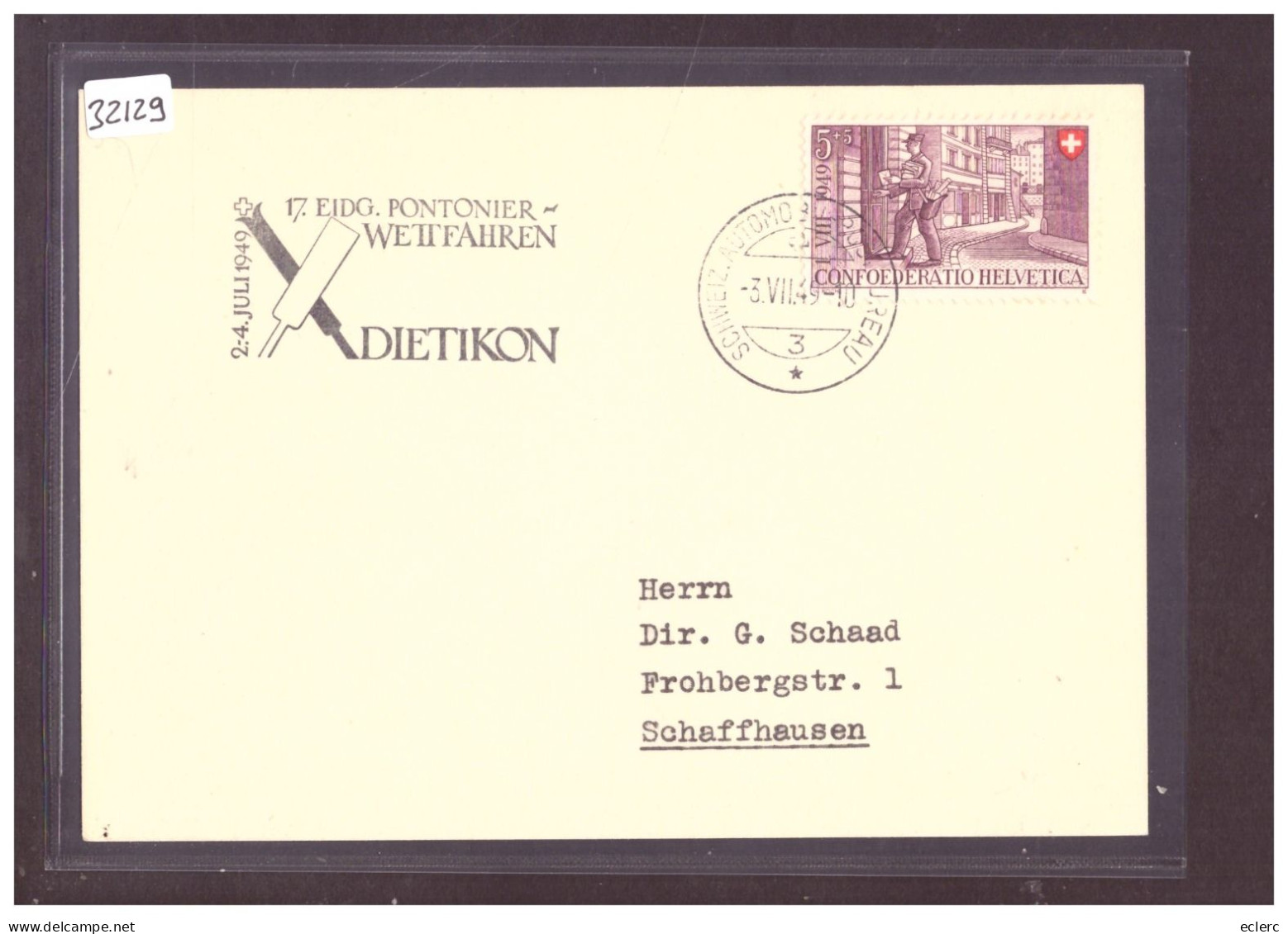 GRÖSSE 10x15cm - DIETIKON - EIDG. PONTONIER WETTFAHREN 1949 - BUREAU DE POSTE AUTOMOBILE - AUTOMOBIL POSTBUREAU - TB - Dietikon