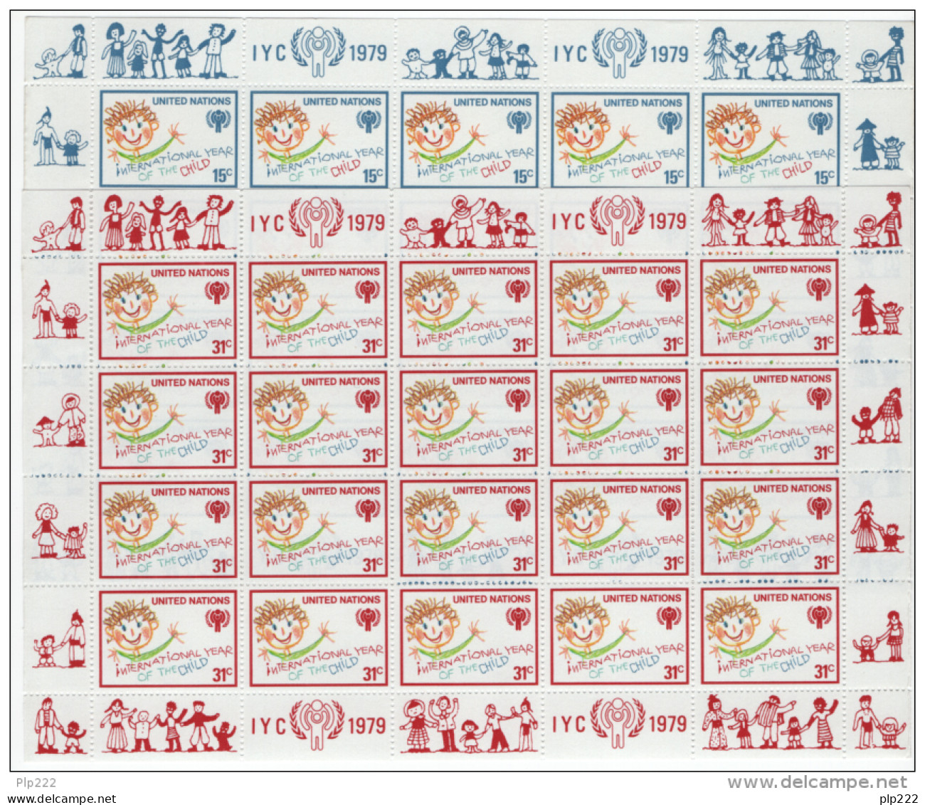 ONU 1979 Unif. 302/03 Minifogli Da 20 **/MNH VF - Unused Stamps