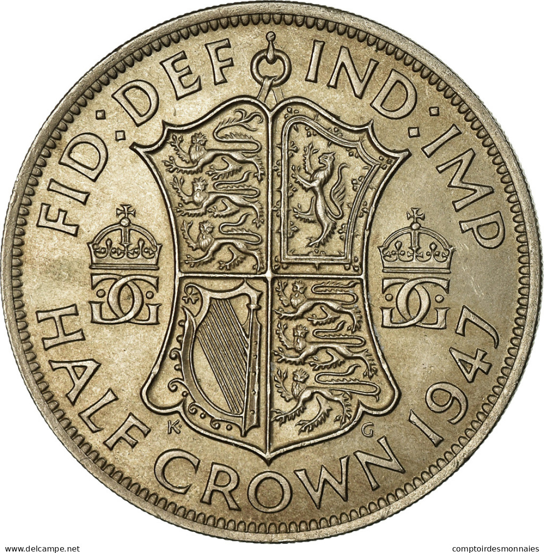 Monnaie, Grande-Bretagne, George VI, 1/2 Crown, 1947, SUP, Copper-nickel, KM:866 - K. 1/2 Crown
