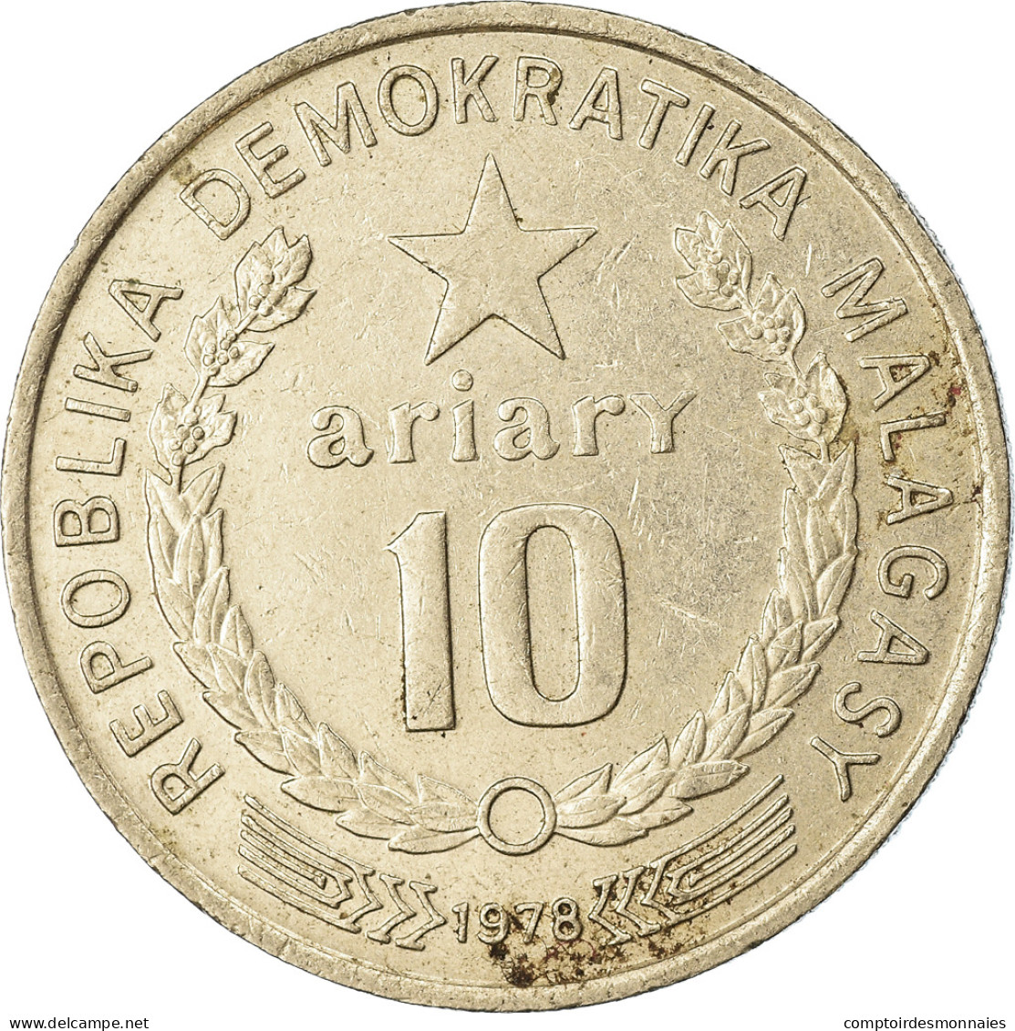 Monnaie, Madagascar, 10 Ariary, 1978, British Royal Mint, TTB, Nickel, KM:13 - Madagaskar