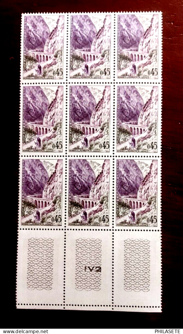 France 1960 Bloc De 9 Timbres Neuf** YV N° 1237 Kerrata Algérie - Feuilles Complètes