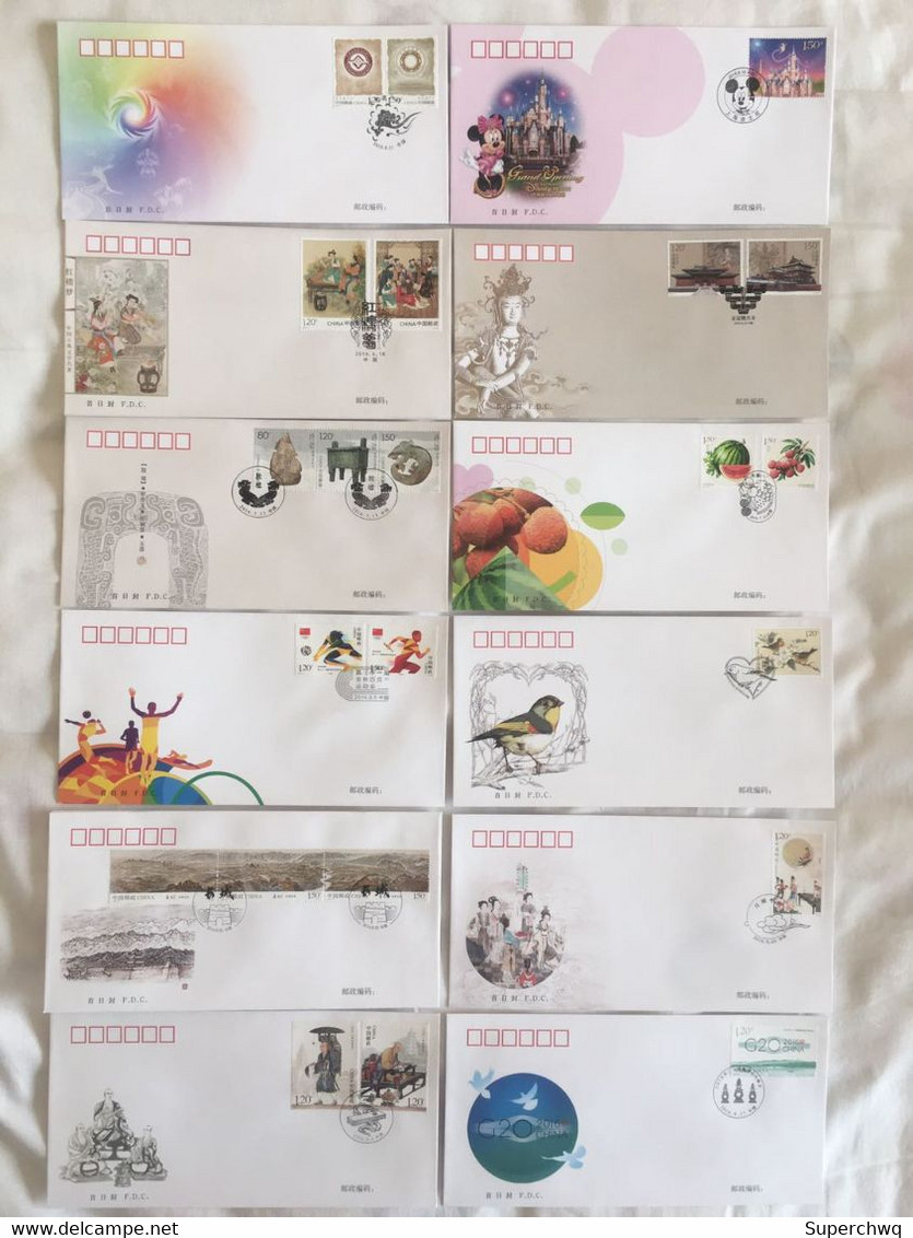 China 2016，China National Philatelic Corporation First Day Cover，all FDC issue In 2016,64 FDCs - 2010-2019