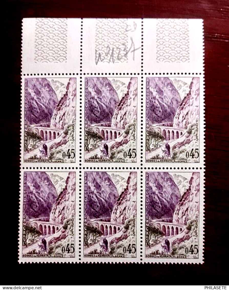 France 1960 Bloc De 6 Timbres Neuf** YV N° 1237 Kerrata Algérie - Feuilles Complètes