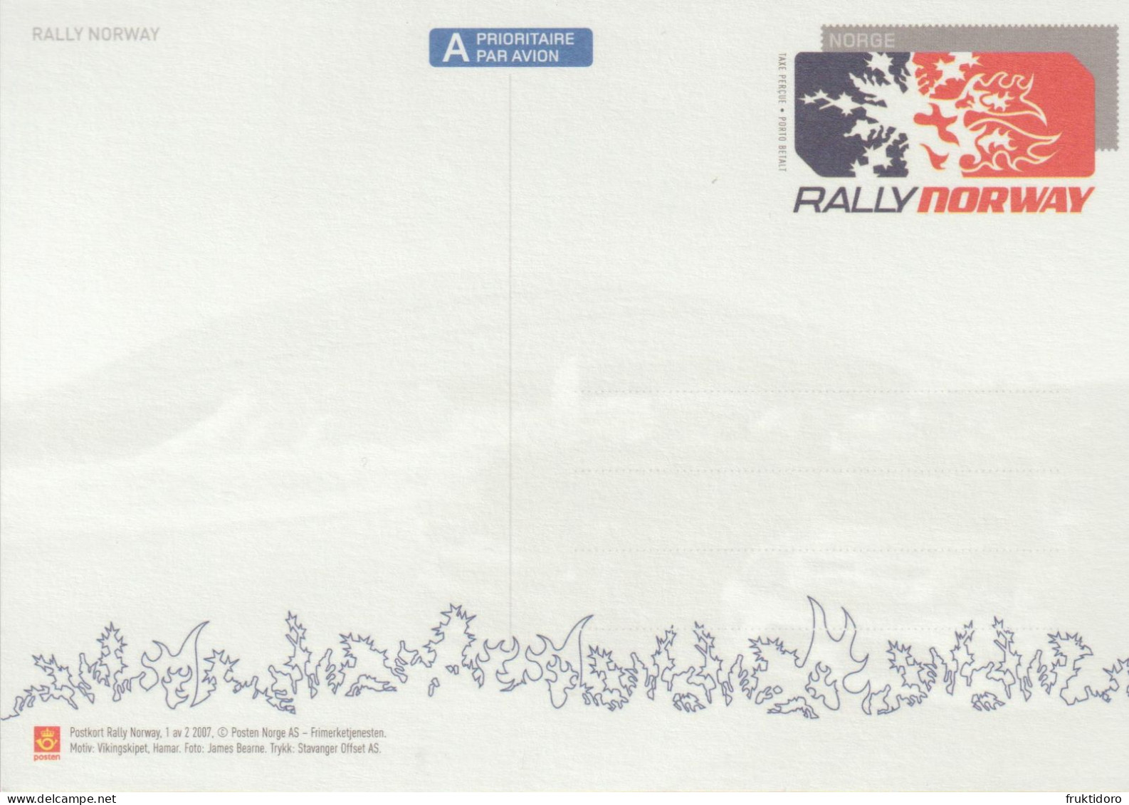 Norway Postal Stationery 2007 Rally Norway - World Rally Cars ** - Postal Stationery