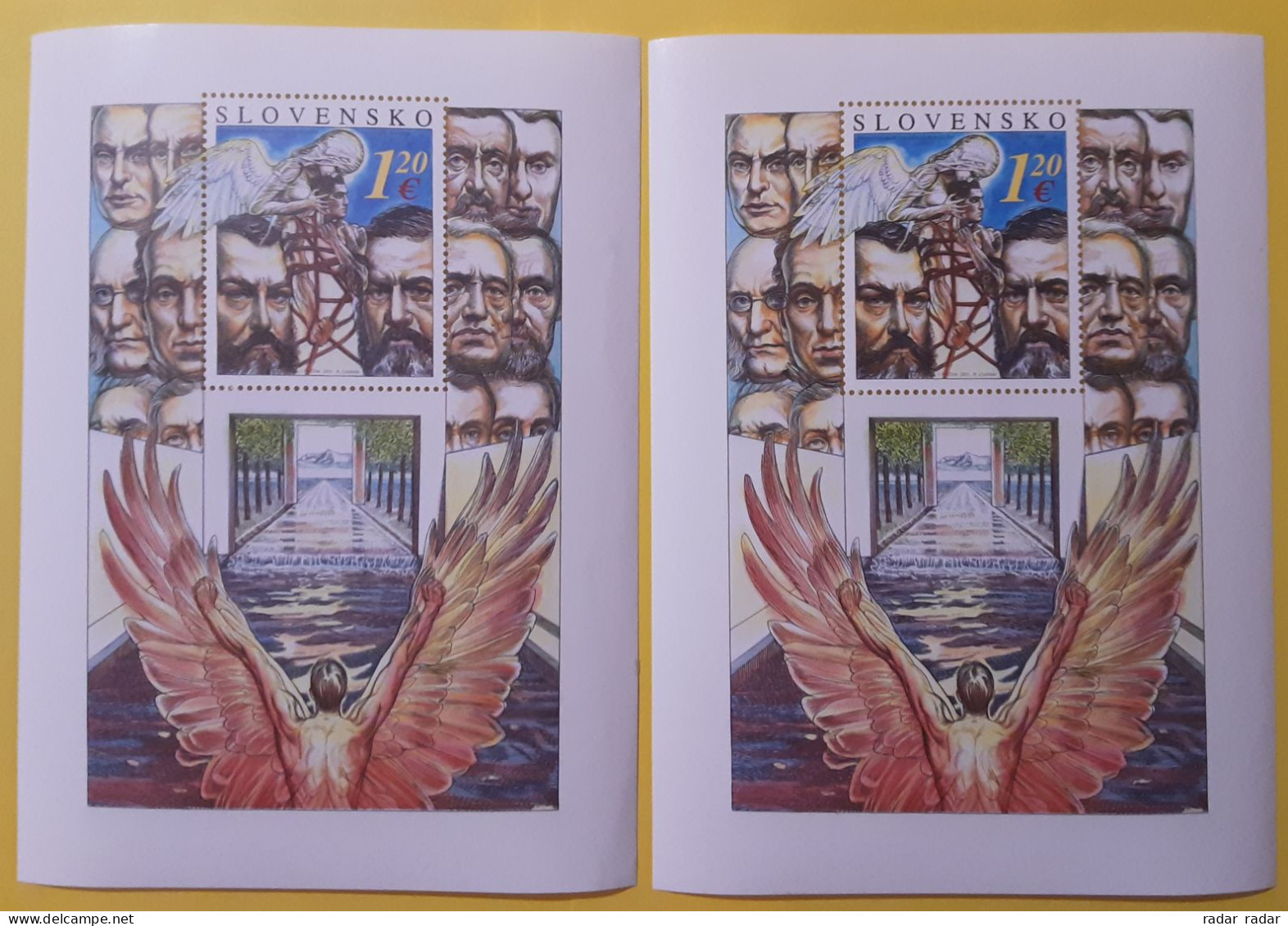 2011 Slovakia  2x 150 Anniversary Of The Memorandum Of The Slovak Nation Angel Death Leader Daxner  Celebrity MNH ** - Unused Stamps