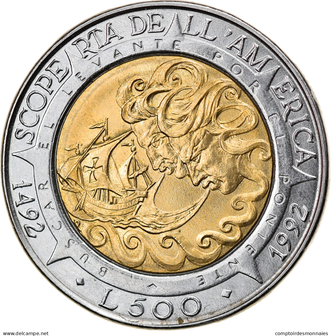 Monnaie, San Marino, 500 Lire, 1992, Rome, SPL, Bi-Metallic, KM:286 - San Marino