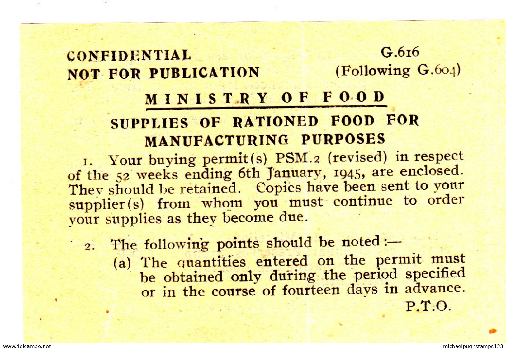 G.B. / Wartime Rationing / Official Mail / Essex / Sugar / Honey - Non Classés