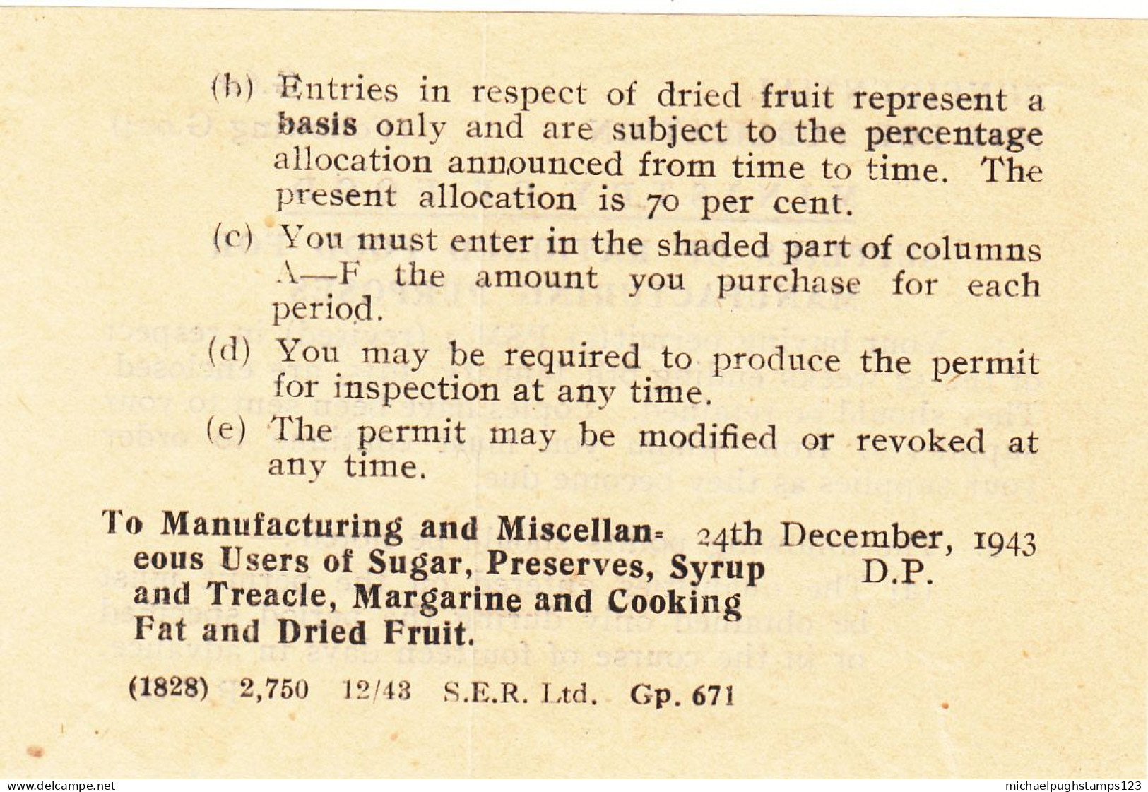 G.B. / Wartime Rationing / Official Mail / Essex / Sugar / Honey - Non Classificati