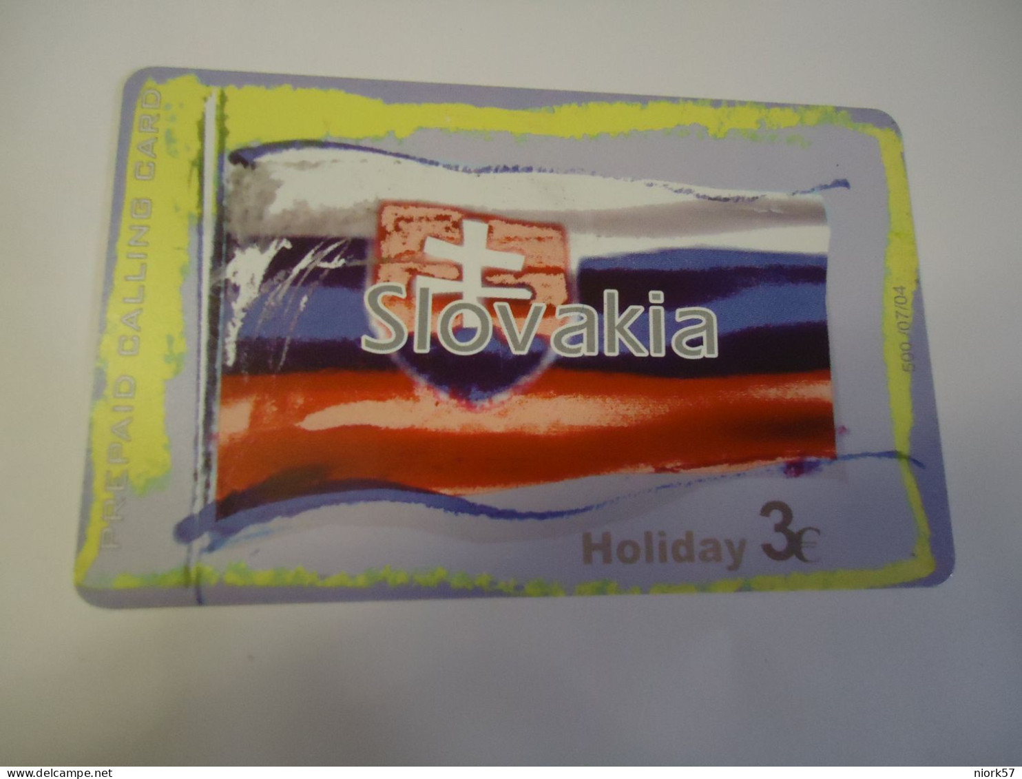 SLOVAKIA  GREECE USED PHONECARDS  SLOVAKIA FLAG  TIR.500 - Slovaquie