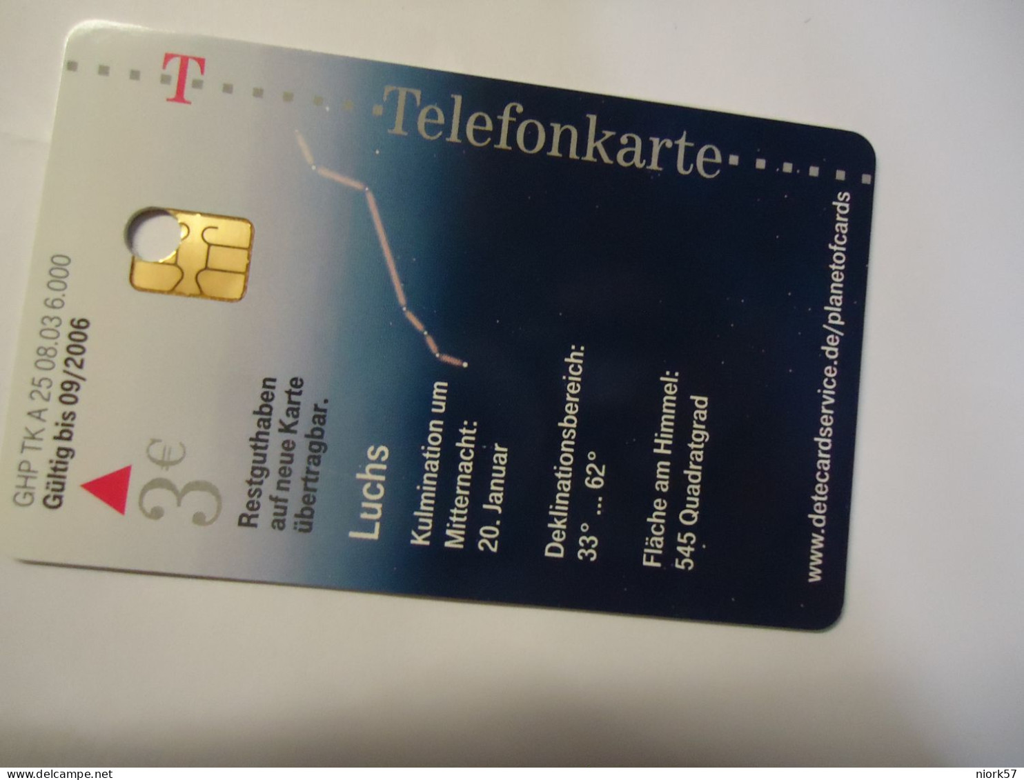 GERMANY  SAMPLE MINT CARDS  TIR 6000   3 EURO   WITH HOLE ON CHIPS ZODIAC - Zodiac