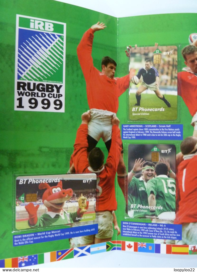 UK - BT - Chip - RUGBY WORLD CUP 1999 - Set Of 6 Cards - Mint In Folder With Original Envelope - Autres & Non Classés