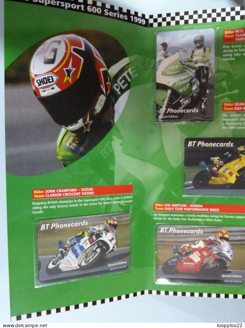 UK - BT - Chip - The Supersport 600 Series 1999 - Motorbikes - Set Of 6 Cards - Mint In Folder With Original Envelope - Otros & Sin Clasificación