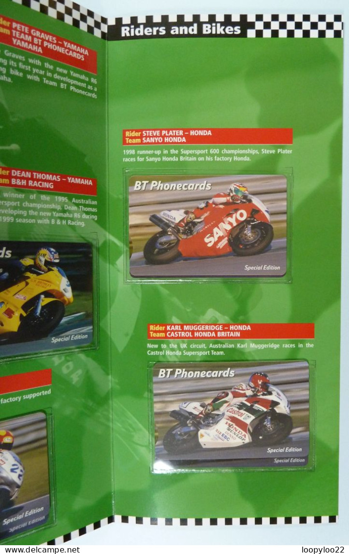 UK - BT - Chip - The Supersport 600 Series 1999 - Motorbikes - Set Of 6 Cards - Mint In Folder With Original Envelope - Otros & Sin Clasificación