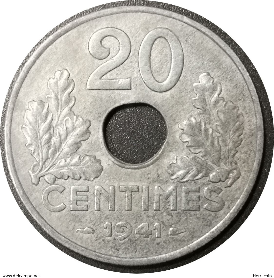 Monnaie France - 1941 - 20 Centimes Etat Français Zinc, Type 20, Lourde - 20 Centimes