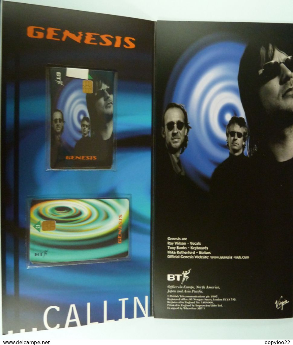 UK - BT - Chip - GENESIS - Calling All Stations - New Album - Set Of 3 Cards - Mint In Folder With Original Envelope - Altri & Non Classificati