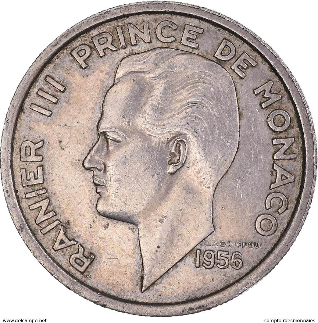 Monnaie, Monaco, Rainier III, 100 Francs, Cent, 1956, TTB, Cupro-nickel - 1949-1956 Anciens Francs