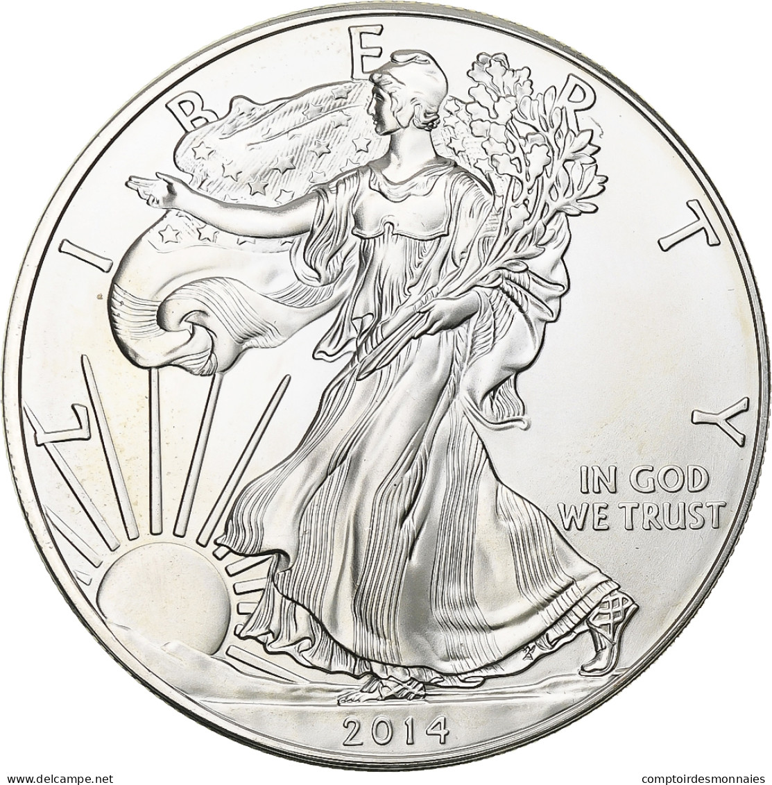 États-Unis, 1 Dollar, 1 Oz, 2014, Philadelphie, Argent, SPL, KM:273 - Silver