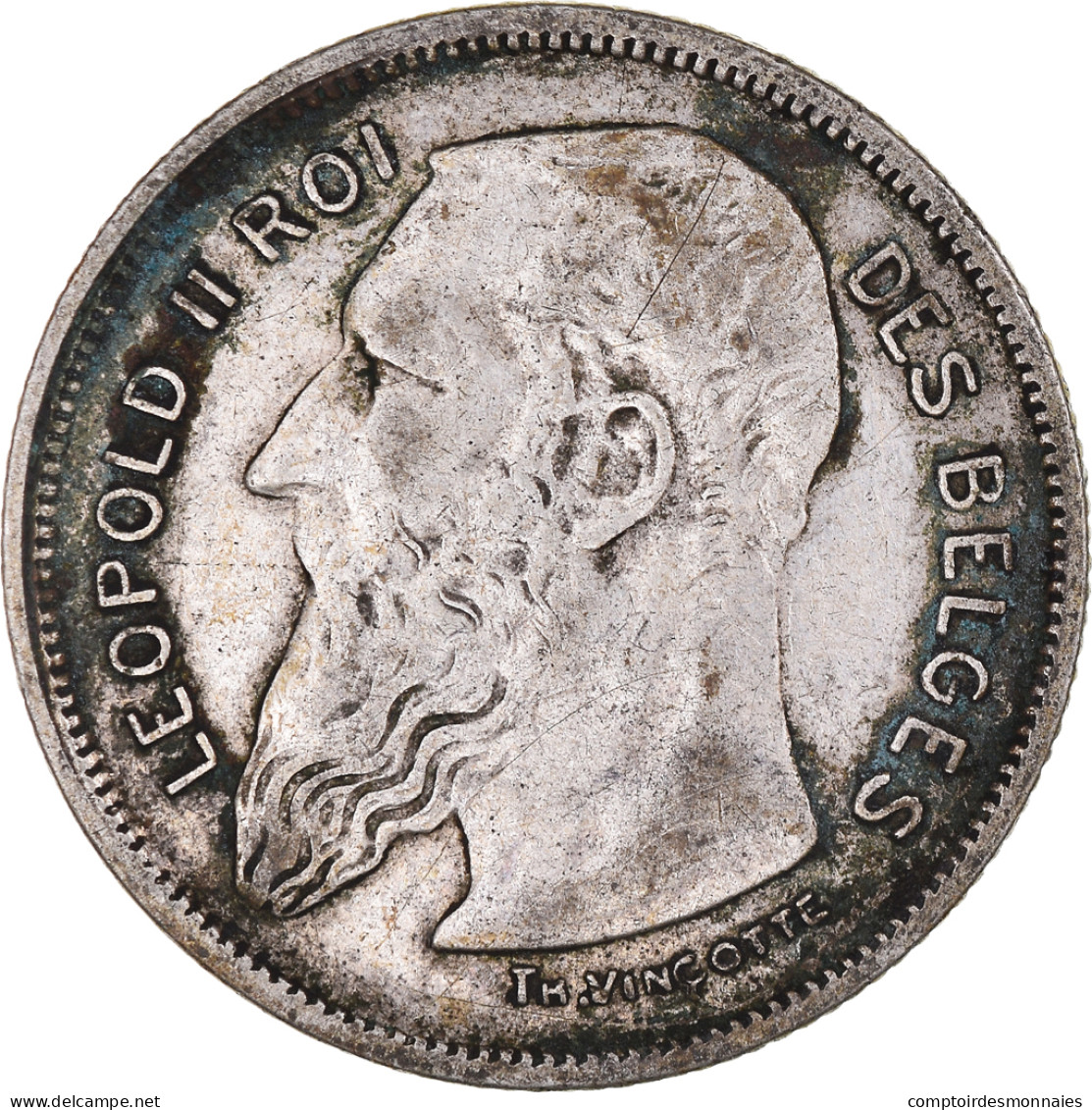 Monnaie, Belgique, Leopold II, 2 Francs, 2 Frank, 1909, TB+, Argent, KM:58.1 - 2 Francs