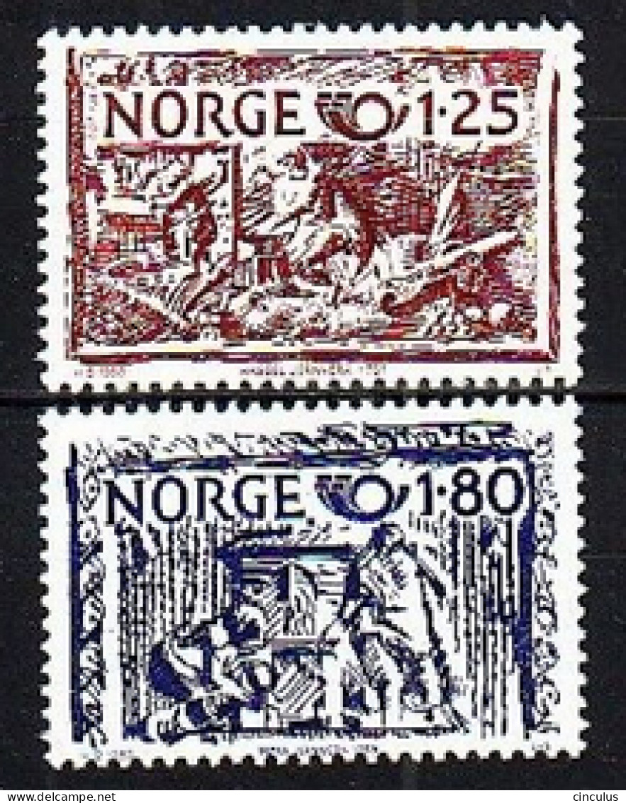 1980. Norway. Norden - Old Applied 19th Century Art. MNH. Mi. Nr. 821-22 - Unused Stamps