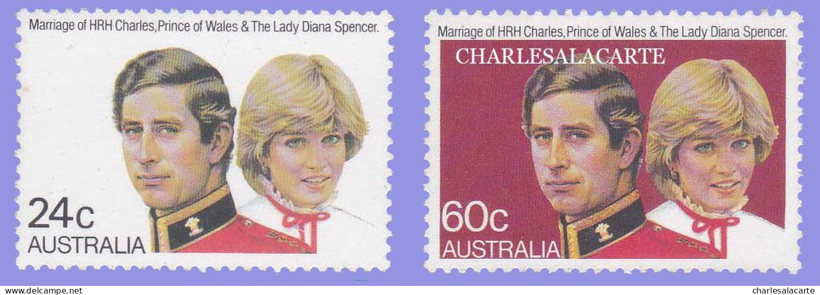 AUSTRALIA 1981  ROYAL WEDDING  S.G. 821-822  U.M. /N.S.C. - Mint Stamps