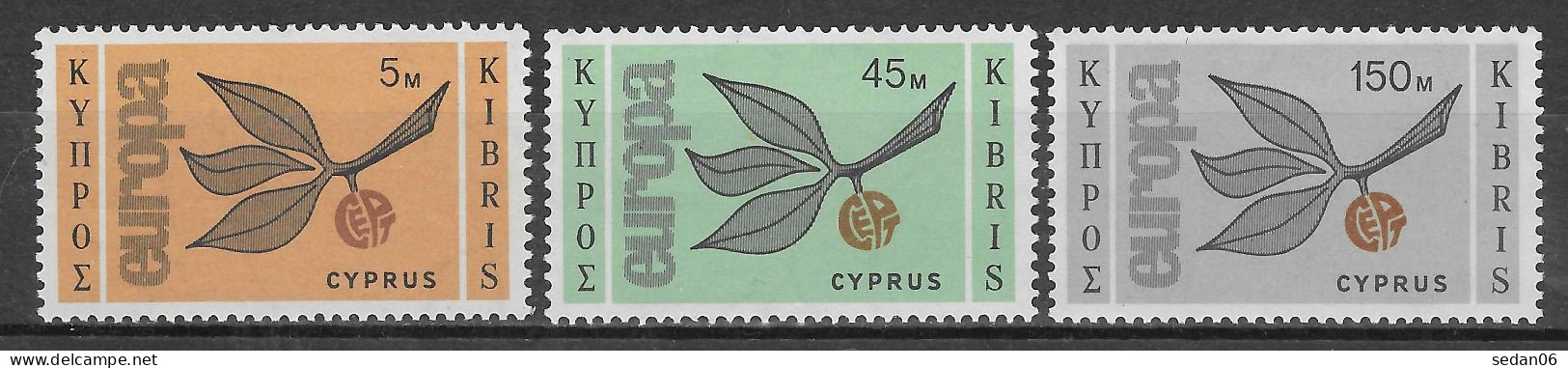 CHYPRE N°250/252** (Europa 1965) - COTE 50.00 € - 1965