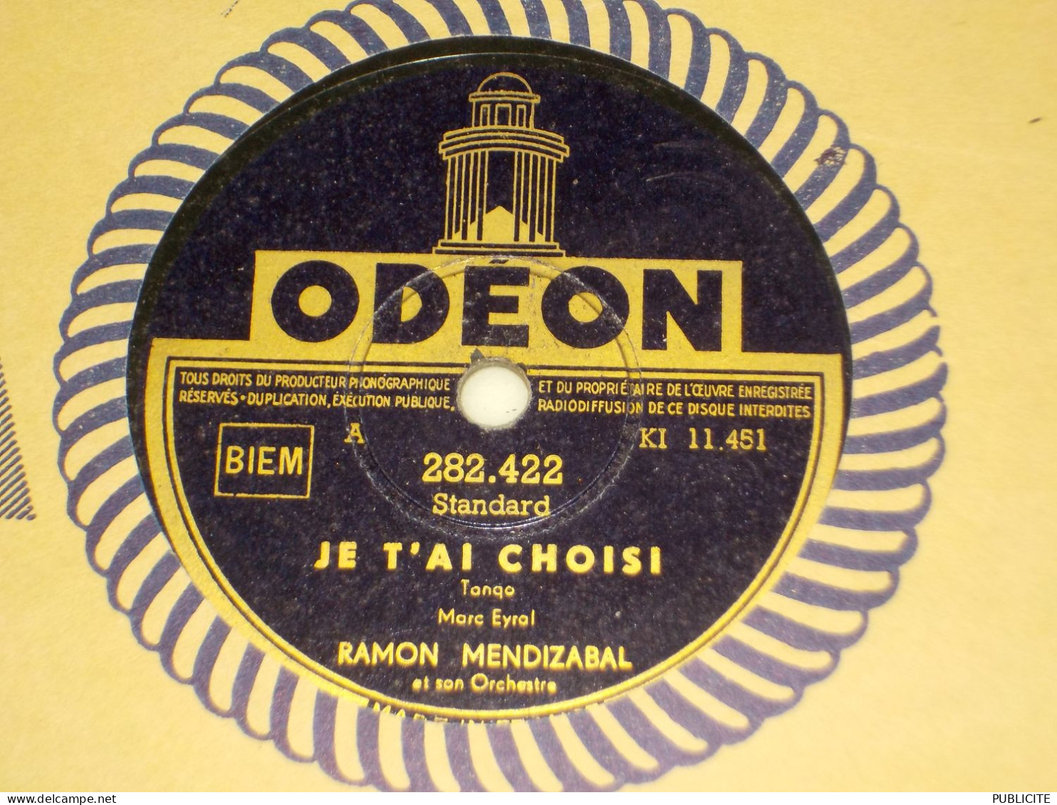 DISQUE 78 TOURS TANGO RAMON MENDIZABAL 1935 - 78 Rpm - Gramophone Records