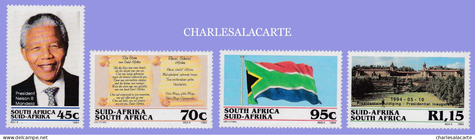 SOUTH AFRICA  1993  NELSON MANDELA INAUGURATION  S.G. 840-843 U.M. - Nuovi