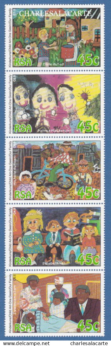 SOUTH AFRICA  1994  YEAR OF THE FAMILY PAINTINGS  SE TENANT STRIP  S.G. 850-854 U.M. - Unused Stamps