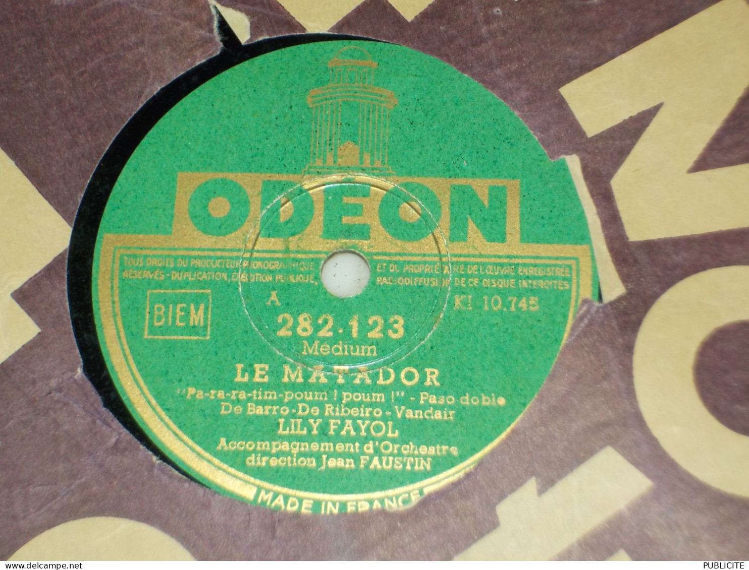 DISQUE 78 TOURS VINYL CHANTER  PAR LILY FAYOL 1950 - 78 T - Disques Pour Gramophone