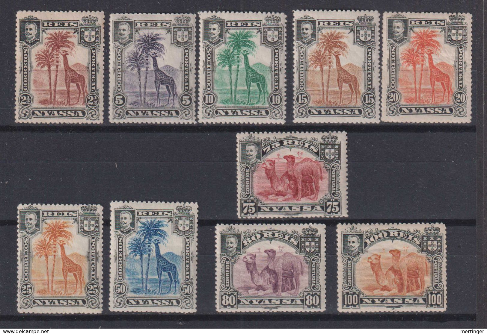 Portugal NYASSA 10 Stamps Ex. Mi# 27-32 * Mint Animals 1901 - Nyassa