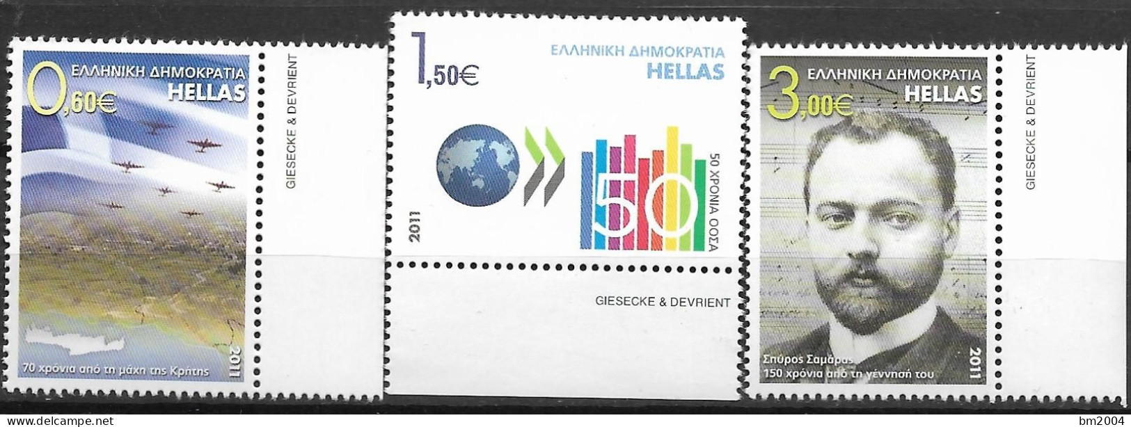 2011  Griechenland  Mi. 2599-2604  **MNH Jahrestage Und Ereignisse: - Unused Stamps