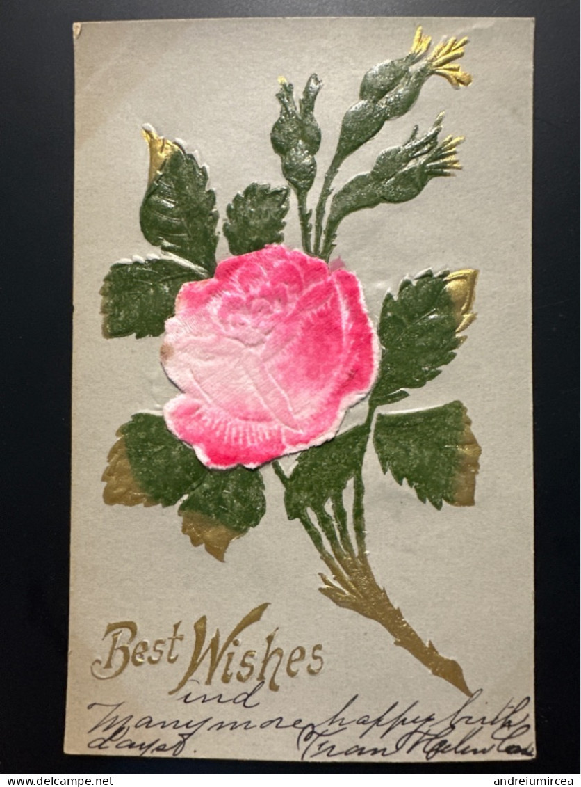 BEST WISHES   Flowers Embossed - Geburtstag