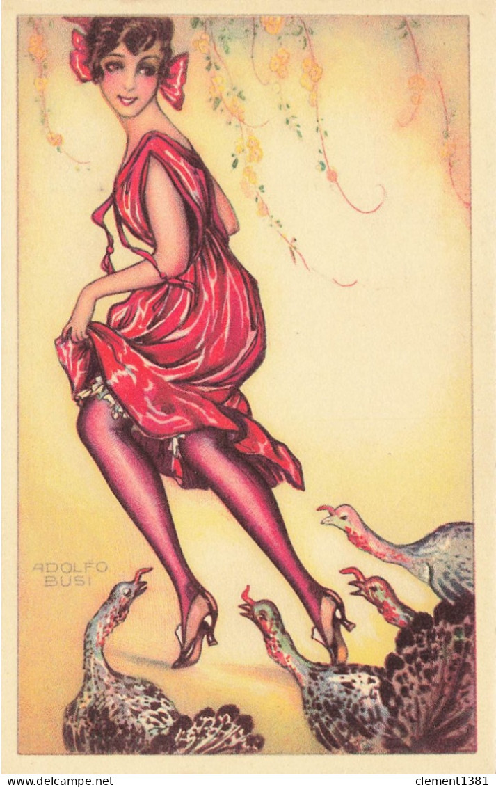 Illustrateur Illustration Adolfo Busi Jeune Femme Elegante Serie 126-3 Art Nouveau Sexy Glamour - Busi, Adolfo