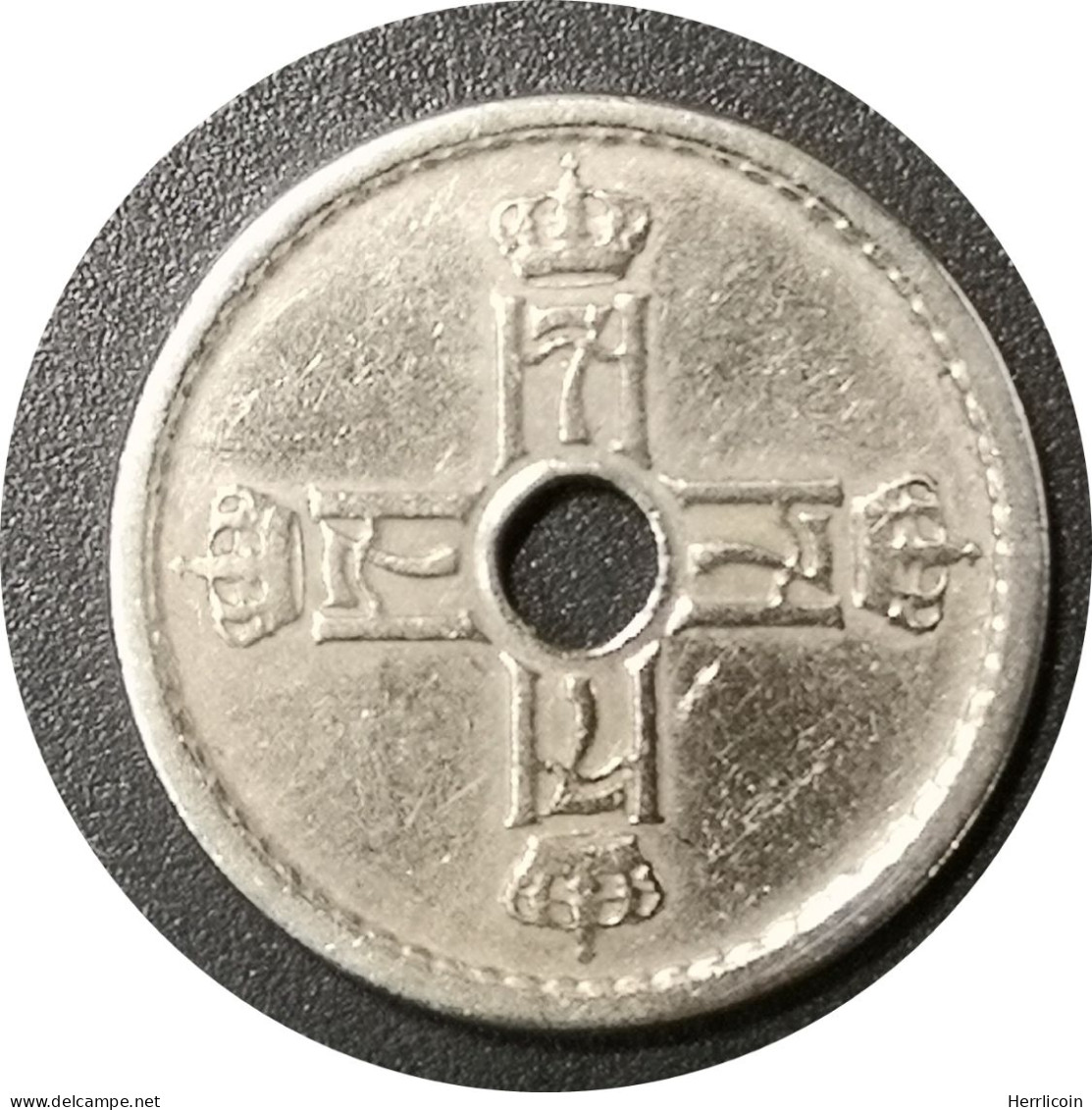 Monnaie Norvège - 1939 - 25 øre - Haakon VII - Norvegia